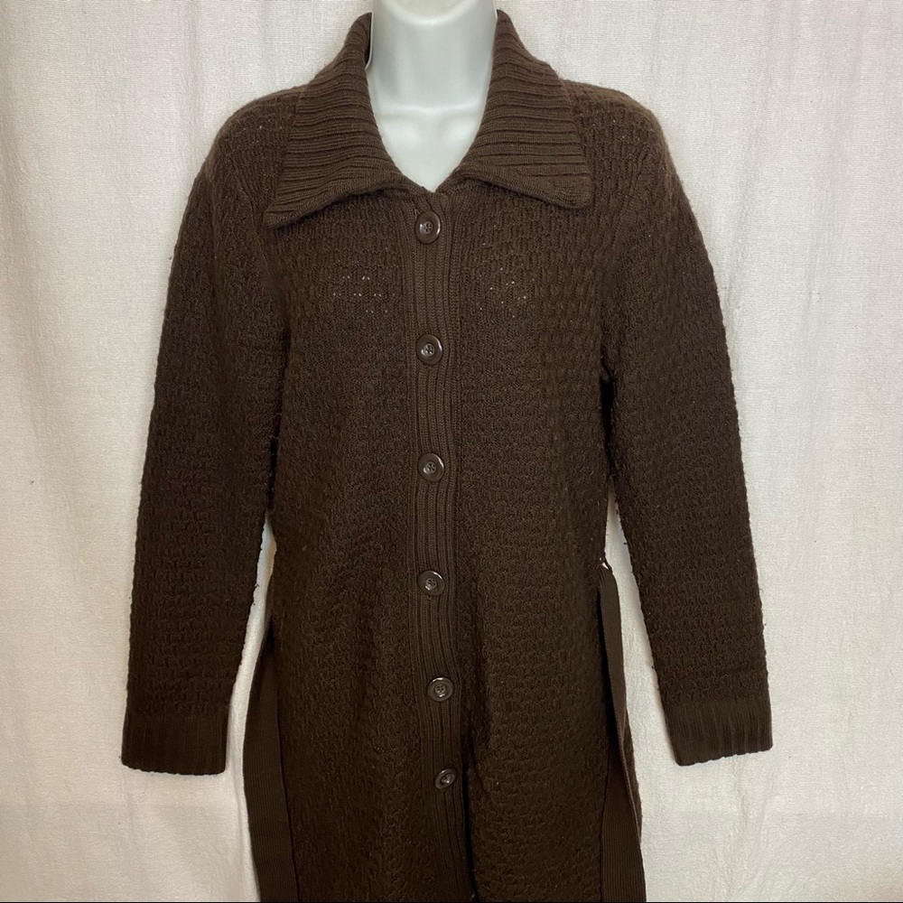 Valerie Stevens full length brown cardigan